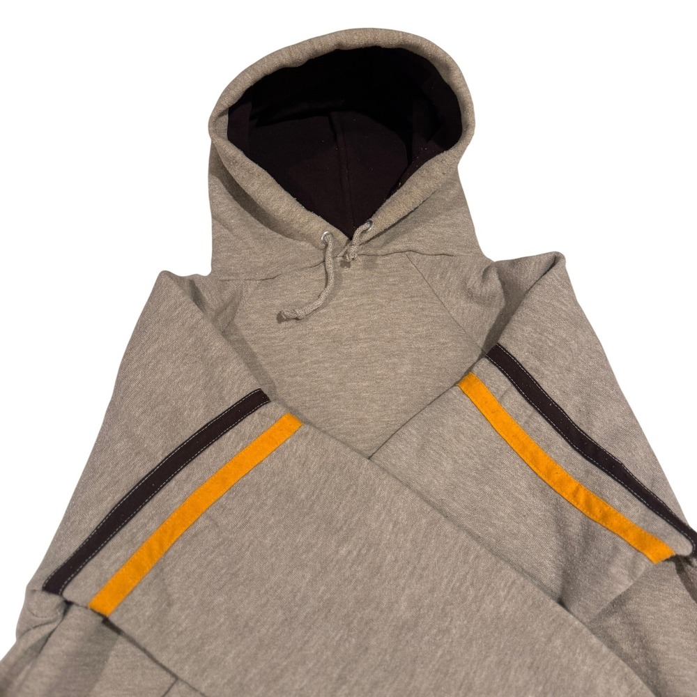 Vintage 70s Sportswear 3 Tone Gray Brown Striped Raglan Hoodie Sportswear L USA